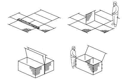 石籠網(wǎng)箱綁扎示意圖